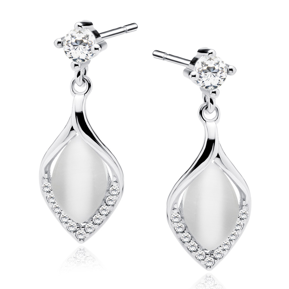 Cercei argint cu piatra sidefata si cristale DiAmanti Z2161ER_WUL-DIA Cercei argint cu piatra sidefata si cristale DiAmanti Z2161ER_WUL-DIA